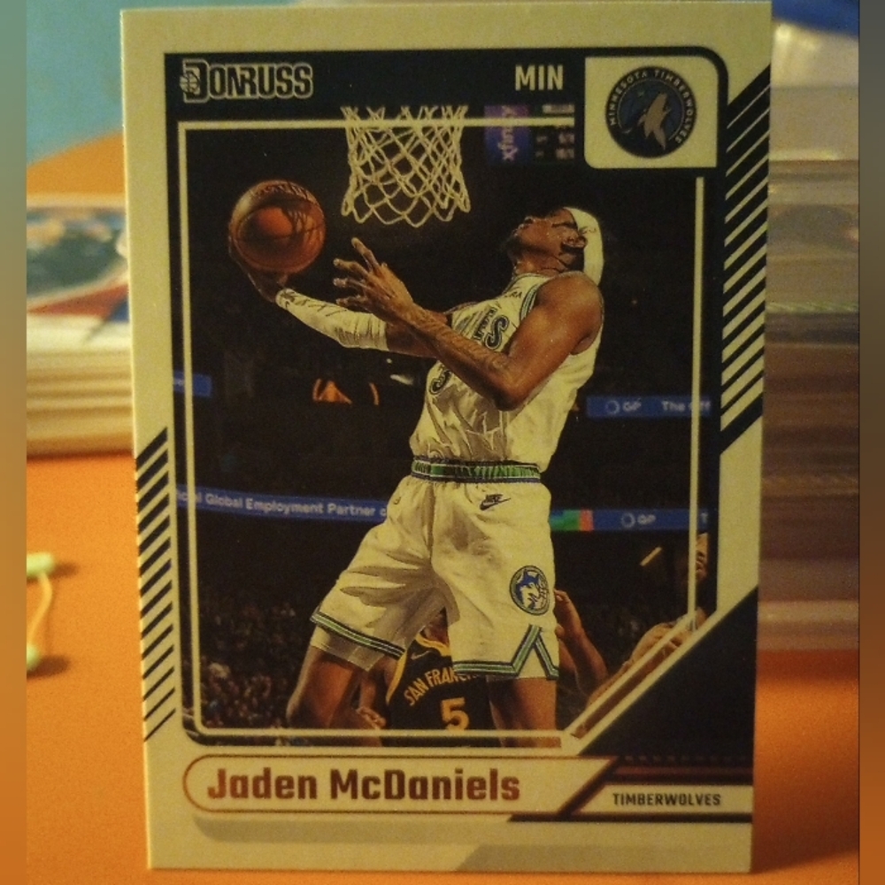 Basketball Trading Card with Player in White Jersey